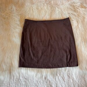 Forever 21 Chocolate Brown Suade Mini Skirt